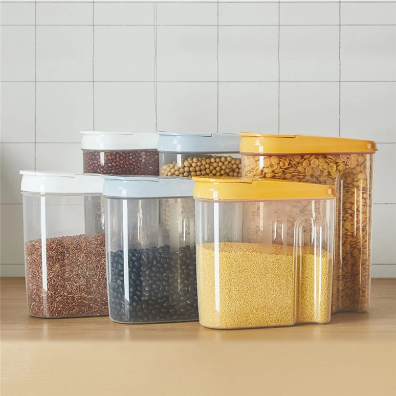 Высокое качество Пластиковые Герметичные банки кухонная коробка для хранения Прозрачная пищевая канистра сохраняет свежесть прозрачный контейнер Горячая 25