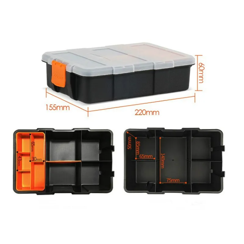 4 unid/set Caja de Herramientas componentes caja de piezas de plástico combinados contenedores de tornillo transparente caja de almacenamiento accesorios de Hardware Caja de Herramientas