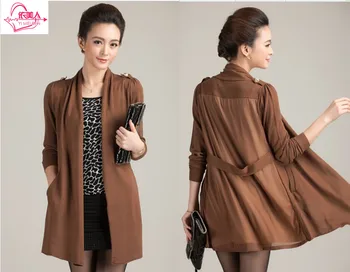 

High Quality New Arrival Spring Autumn Pure Color Office Lady Knit Cardigan Elegant Women's Long Sweater Cardigan