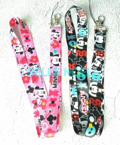 

lot 10pcs/20pcs/50pcs/100pcs Mickey Minnie lanyard Neck Strap Lanyard Key Chain ID Badge Key Chain