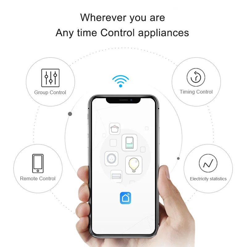 Lonsonho Wifi Smart Plug EU Smart Socket Power Monitor Energy Saver Compatible FR Plug Works With Google Home Mini IFTTT Alexa