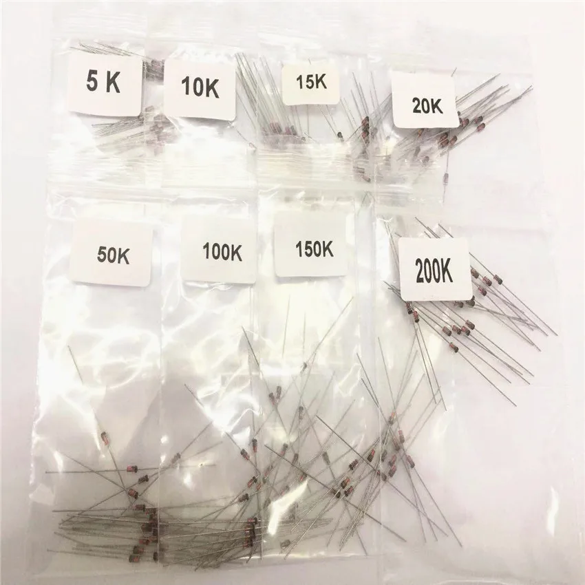 10 шт/MF58 NTC Термистор резистор набор MF58 5K 10K 15K 20K 50K 100K 150K 200K OHM +/ 5% 3950 Bvalue * шт|Кабели