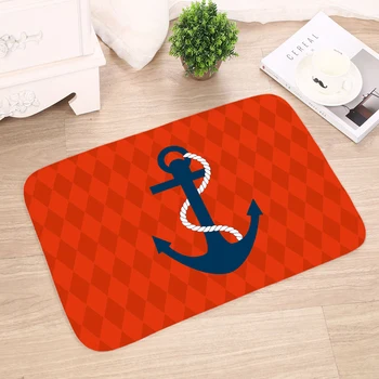 

Ship's anchor print Non-slip rug Kitchen Mats style Living Room super soft Carpet Entrance Doors Water Absorption Mat