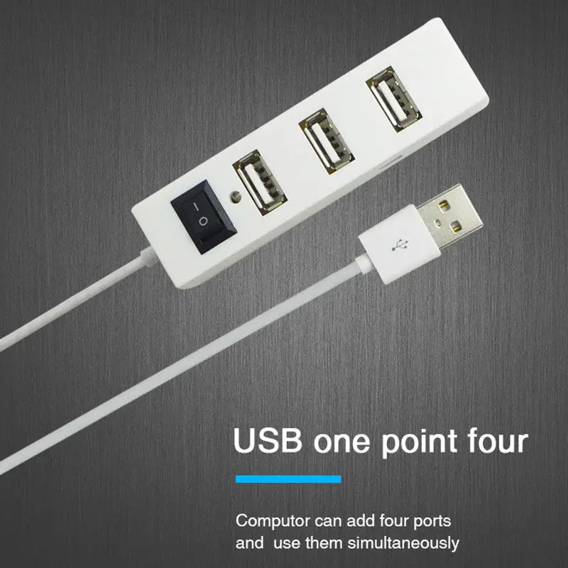 Basix High Speed Mini 4 Port USB 2.0 Hub USB Port Splitter For Laptop PC Computer Peripherals Accessories