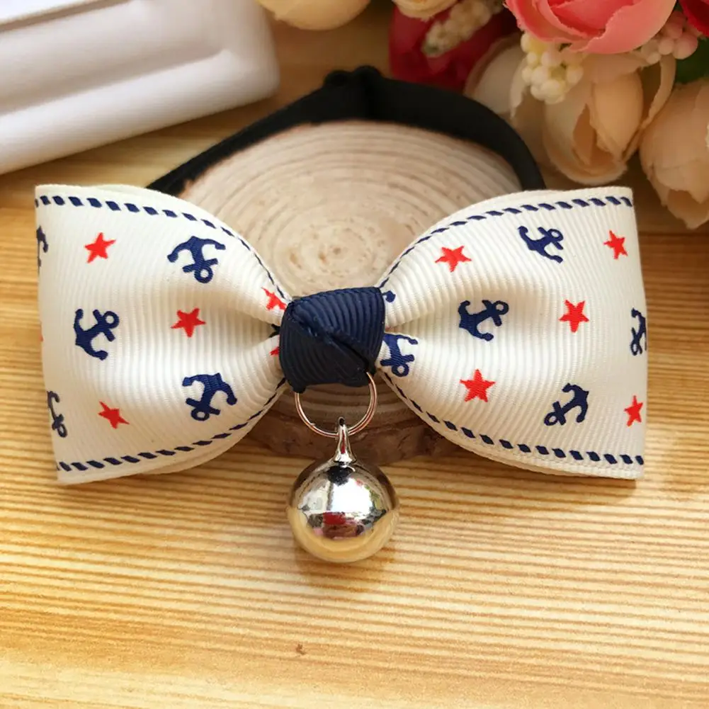 

1Pc New Pet Collar Bowknot Metal Bell Pendant Fashion Lovely Printed Pet Dog Cat Puppy Bow Tie Collar Pet Supplies