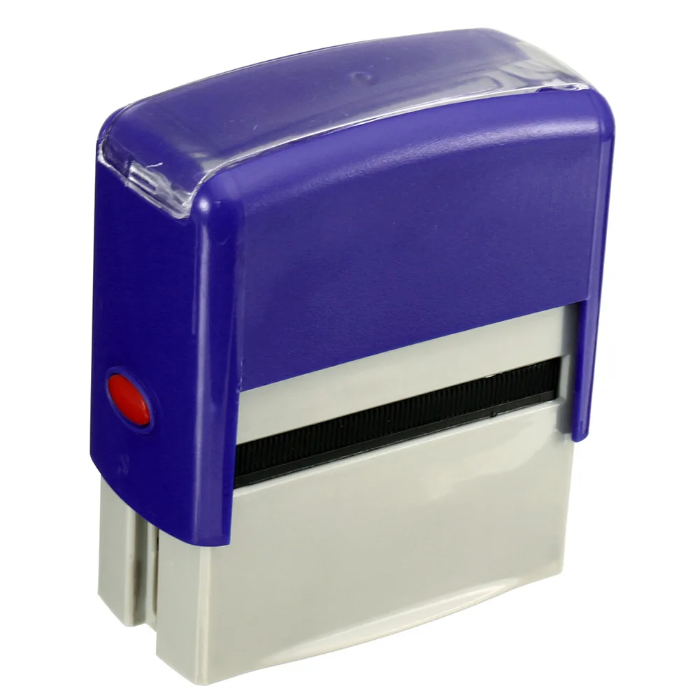 

Hot Custom Personalised Self Inking Rubber Stamp Kit Business Name Address DIY VA88