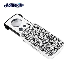 AOMEKIE 30X 60X 90X Magnifier with LED UV Jewelry Appraisal Loupe High Magnification Reading Magnifying Glass Batteries Include