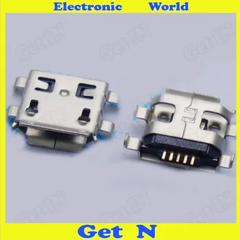 

200pcs USB 5PIN Sinking Type Micro 5P Female Plug 4 Feet Socket Micro USB Connector