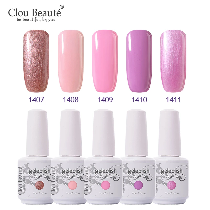 Clou Beaute 5 шт. ультрафиолетовых светодиодных лампочек блестящий розовый цвет
