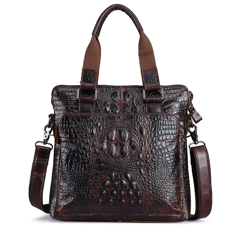 

Men Handbag Crocodile Grain Genuine Leather briefcase Business Messenger Bag Shoulder Bags delicate ad luxurious maleta Cowhide