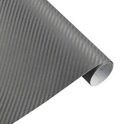 3D Carbon Fiber Vinyl Wrap Film - 50cm x 200cm Car & Motorcycle Styling Accessory (GRAY)