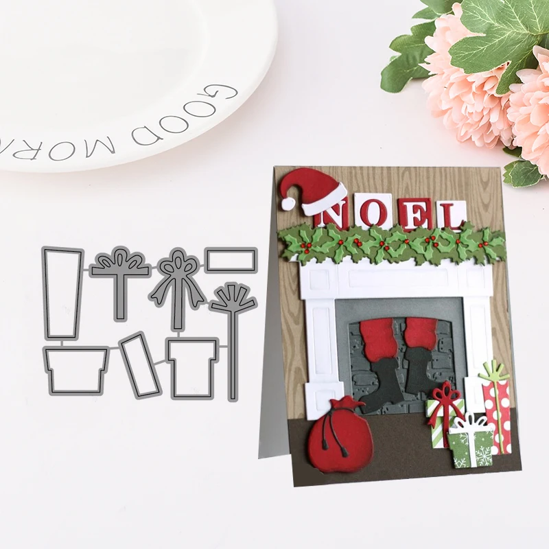 Christmas Gifts Box Metal Cutting Dies for Scrapbooking DIY Album Embossing Folder Paper Card Maker Template Decor Stencils | Дом и сад
