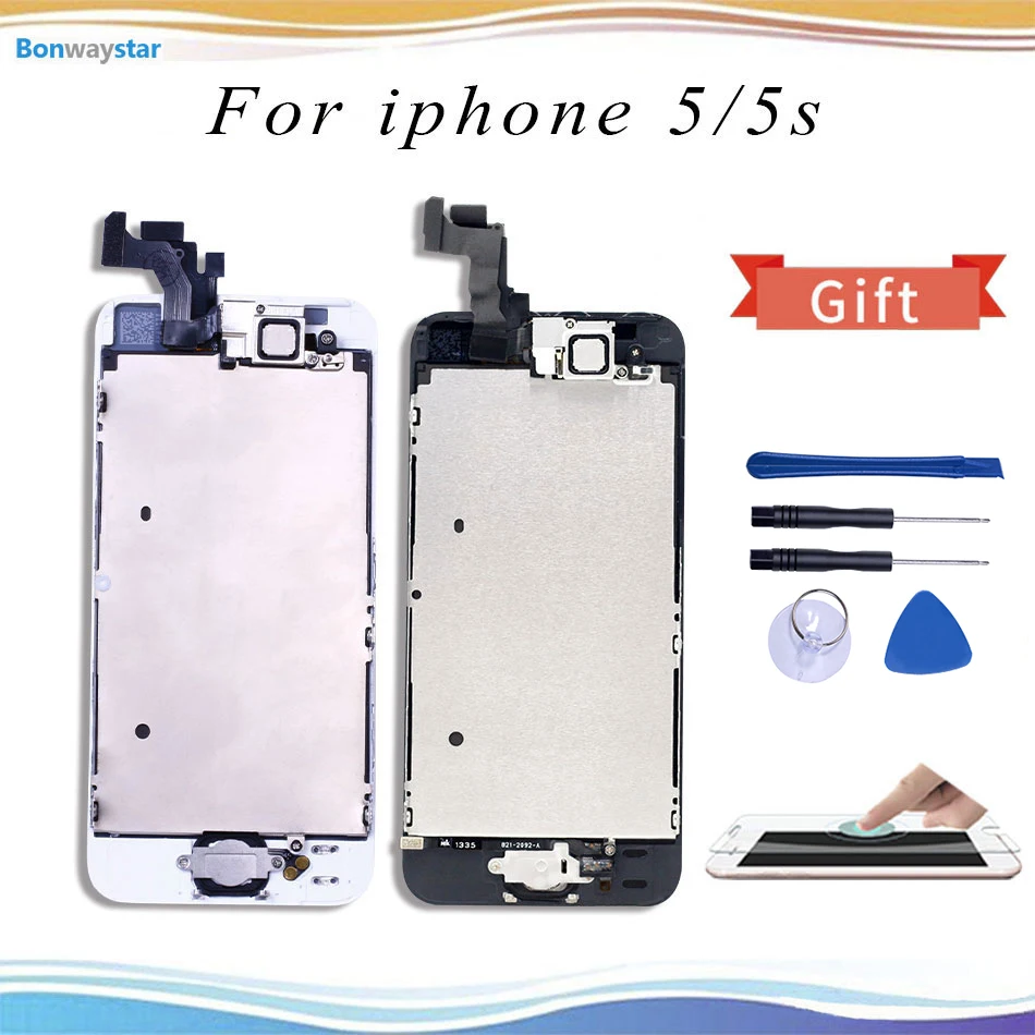 

4" Lcd kit Screen for iphone 5s Capacitive screen AAA+++ digitizer 1136x640 For iphone 5 display Full set assembly
