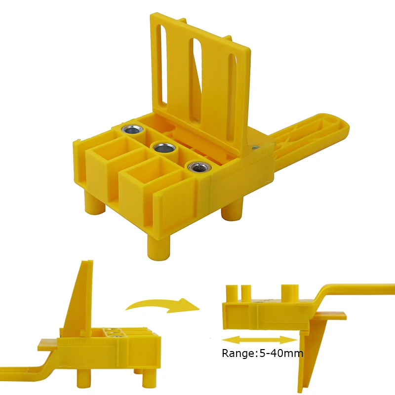 Quick Doweling Jig Self-centering 6/810mm ABS Plastic Pocket Hole Jig For Woodworking Drill Guide W
