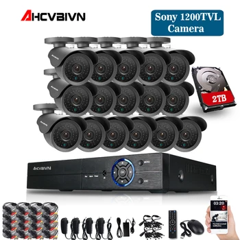 

Home 16pcs AHD 1080p 960H 1200TVL 1.0MP CCTV security Camera System 16channel AHD DVR Kit HDMI 1080P NVR system