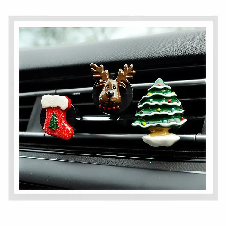 Автомобильный освежитель воздуха с Санта-Клаусом, автомобильный освежитель воздуха на выходе, зажим для духов, Рождественская елка, костыль, автомобильный Стайлинг, авто декоративный орнамент, аксессуары