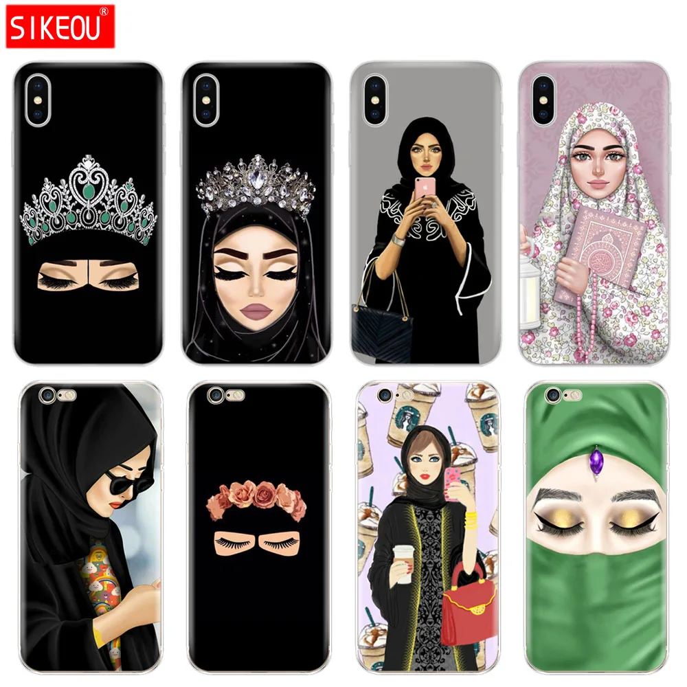 Силиконовый чехол для телефона Iphone 6X8 7 6s 5 5s SE Plus 10 XR XS Max красивый хиджаб
