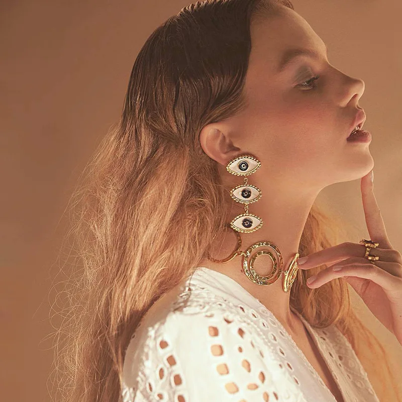 

Punk Style Vintage Ethnic Eyes Drop Dangle Earrings for Women Fashion Jewelry Bohemian Style Statement Earrings Accessories