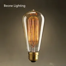 Подвесной светильник в стиле ретро ST64 винтажная лампа Эдисона e27 Лампа накаливания 220 v Праздничные огни 40 Вт 60 Вт Светодиодная лампа накаливания lampada для домашнего декора