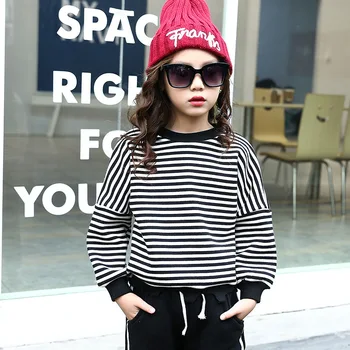 

2017 And Winter Dress Children Winter Increase Korean Easy Garment Child Stripe T-shirts Kids Clothing