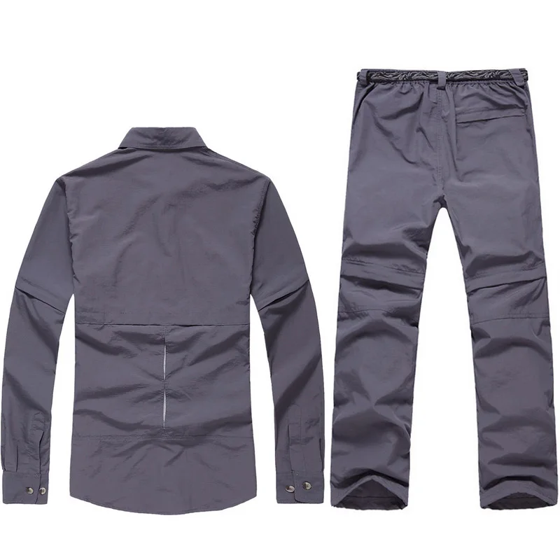 El Ártico luz Trekking Camping al aire libre pantalones de camisa resistente a los rayos UV de secado rápido velocidad extraíble los hombres de secado rápido activo traje de deportes