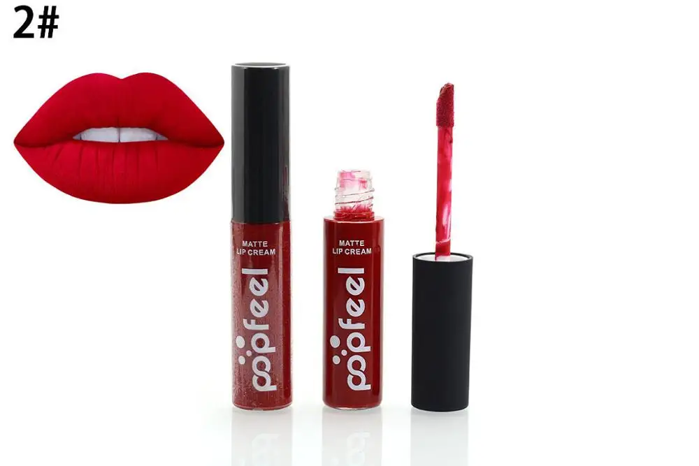 2016-Marca-de-Maquillaje-Impermeable-batom-Tinte-brillo-de-Labios-de-Terciopelo-Rojo-Verdadero-Marr%C3%B3n-Nude (4)
