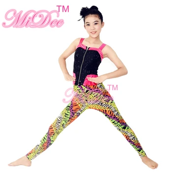 

Sequins Sling Jacket Hip Hop Dance Costume Girls Gymnastics Leotards
