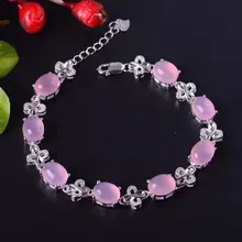 Отличающаяся хорошей устойчивостью натуральный 7*9 мм розовый браслет с халцедоном s925 стерлингового серебра ювелирные украшения для женщин вечерние рубиновые серьги