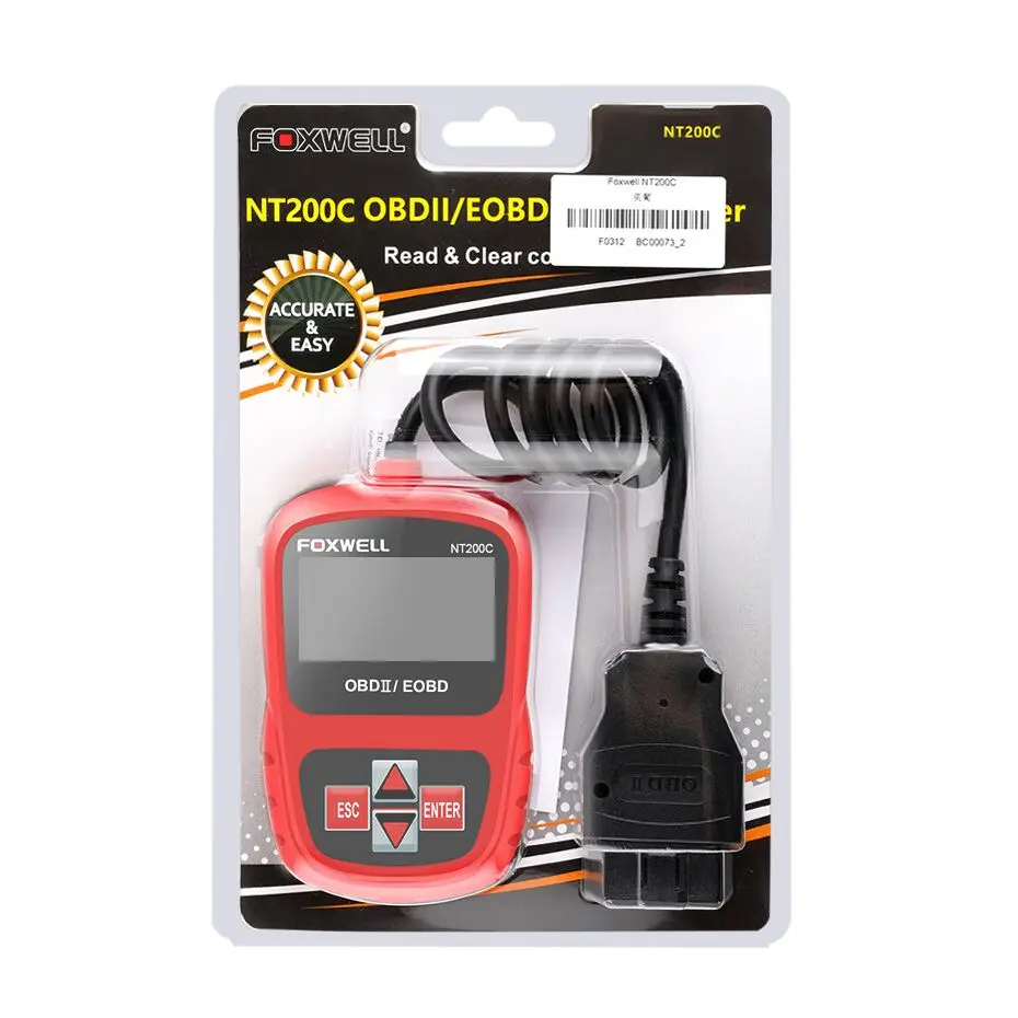 FOXWELL NT200C OBD2 OBDII Автомобильный сканер Код двигателя считыватель сенсор замораживание рамки OBD 2 автомобиля диагностический инструмент лучше, чем ELM327