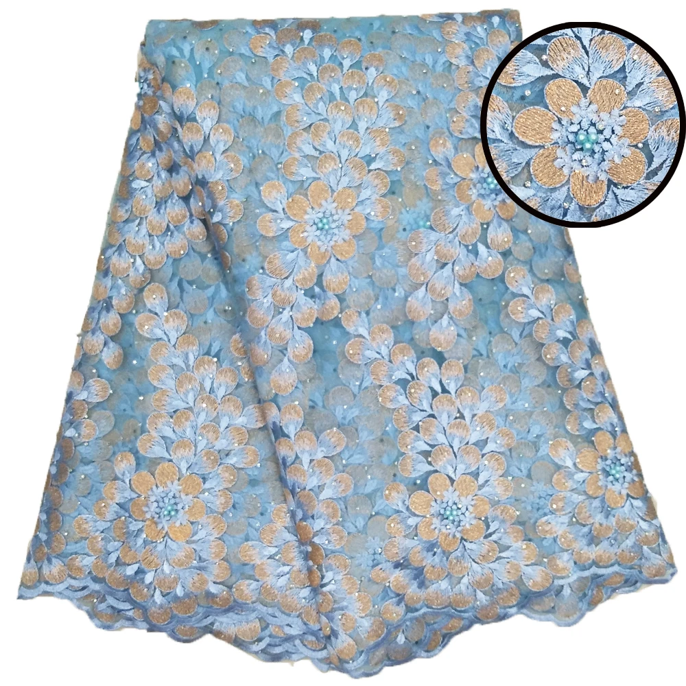 

Top selling 2019 african styles lady beautiful and fashion french lace with sequins for making ladies dresses