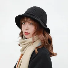 Модные однотонные рыбак шляпа леди вязаная шапка для осень-зима открытый милый прилив ретро Англия шапка Для Женщин Поворот ковша Hat