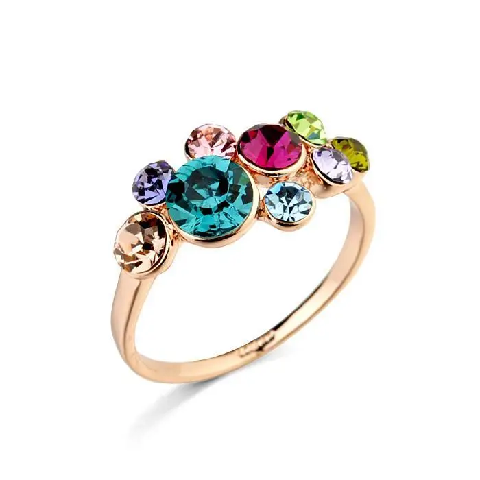

Brand TracysWing Austria Crystal gold Color Rings for Women healthy Anti Allergies #RG95918R