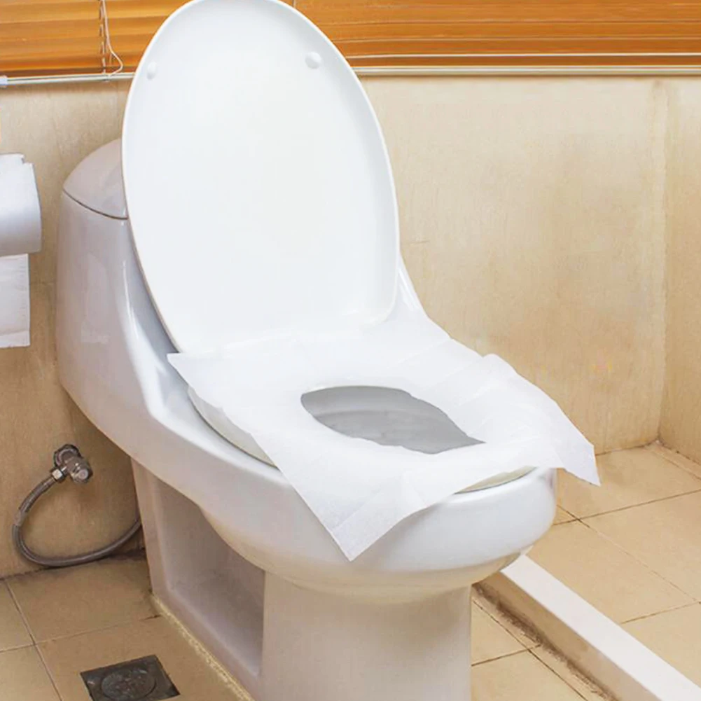 

1 Bag 10 pcs/lot Travel disposable toilet seat cover mat 100% waterproof toilet paper pad bathroom accessories set