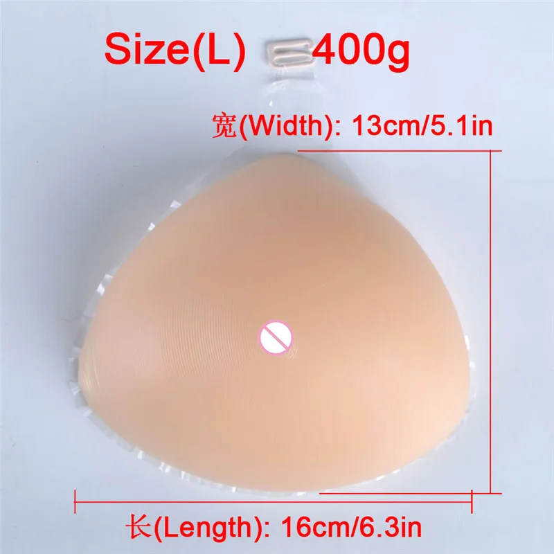 

C Cup 400g/pcs Portable Hook Type Artificial Boobs Silicone Breast Augmentation Mastectomy Silicone Breast Form Triangle