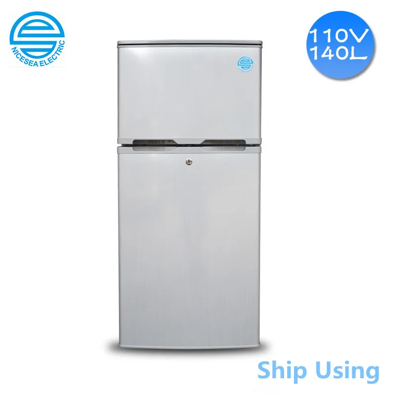 

110V/60Hz 140L Refrigerator Double Door Cold Storage And Freezer Keep Fresh Energy Saving Speical For Ship Using