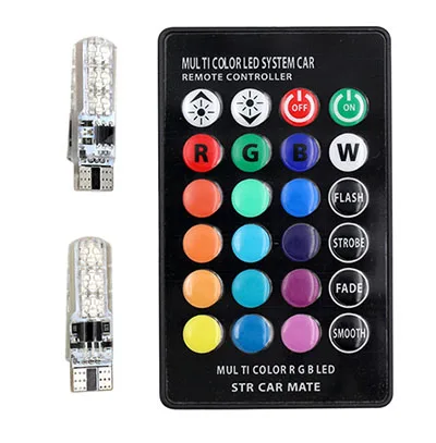 T10 5050 светодиодный T10 6SMD авто светодиодный семицветный свет вспышка номерного знака Лампа для автомобиля купольная лампа для чтения свет цветной свет Opp упаковка