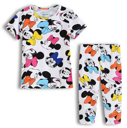 A-604, детский пижамный комплект из 2 предметов, пижамы для маленьких мальчиков и девочек с Минни и Микки, пижамный комплект с длинными рукавами, топы, длинные штаны, одежда для сна - Цвет: style 17