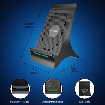 

Fast Qi Wireless Charger For iPhone X 8 For Samsung Note10 S8 Plus S7 S6 Edge Phone Fast Wireless Charging Docking Dock Station