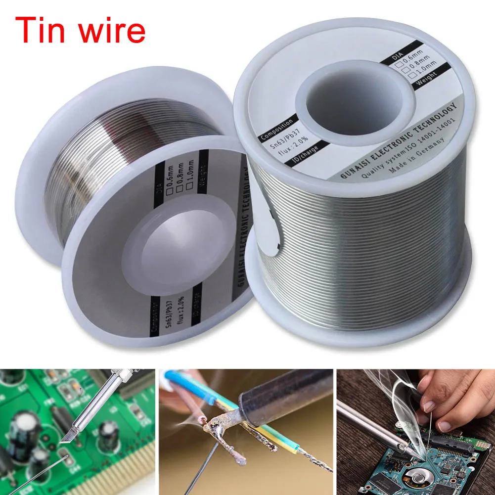 0.6/0.8/1mm  FLUX 2.0% Solder Wire Roll Tin Lead Melt Rosin Core Soldering Durable High Brightness Non-toxic Non-clean-- WWO66