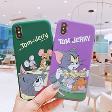 Чехол с изображением Тома Джерри стежка для iPhone7 8 6S 6 Plus, силиконовый чехол, мягкий чехол из ТПУ для iPhone X XS MAX XR