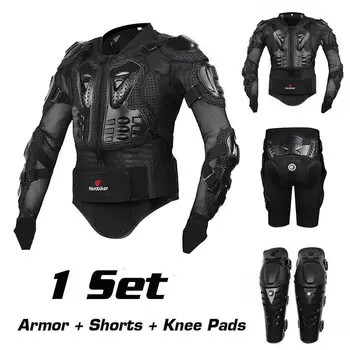 

Motorcycle Riding Protective Gear Motocross Off-Road Back Support Full Body Protector Jacket + Hip Pad Shorts + Knee Pads