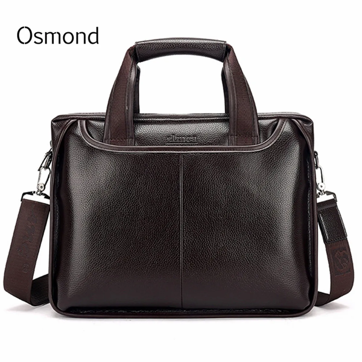 Osmond мужской портфель из натуральной кожи, повседневные деловые мужские сумки через плечо, большие вместительные дорожные черные сумки-мессенджеры, новые