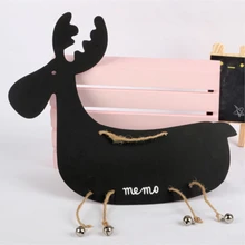 Мини маленький олень деревянный подвесной мел доска Свадебные кухонные ресторанные вывески сообщение уведомление краска собственного приготовления деревянная доска 32,5*28 см