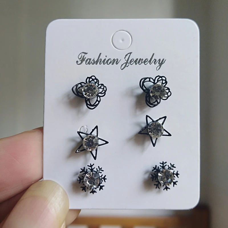 

3 pairs/set 5mm Magnetic earring Crystal Stud Earrings Set Magnetic Click on Non Piercing Earrings