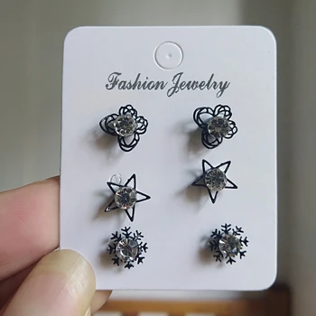 

3 pairs/set 5mm Magnetic earring Crystal Stud Earrings Set Magnetic Click on Non Piercing Earrings