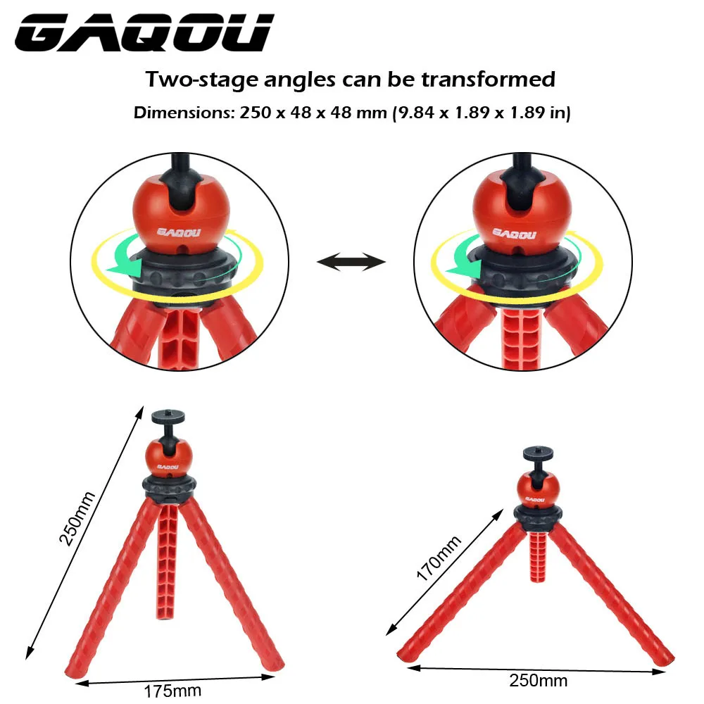 GAQOU Мини дорожный Штатив для iPhone гибкий портативный Gorillapod мобильный телефон Tripode