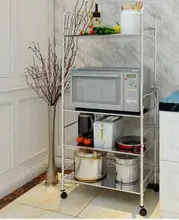 Best Offers Stainless steel shelf shelf in a microwave landing aircraft to receive the kitchen tidy aircraft pot