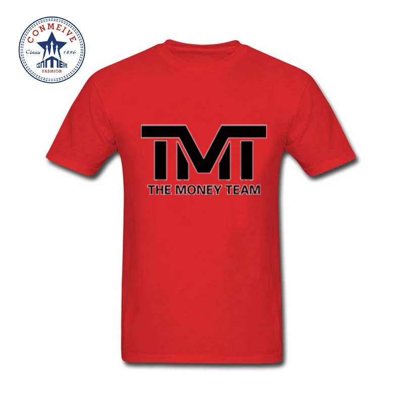 Новая популярная забавная футболка для мужчин TMT The Money Team, Хлопковая мужская футболка с принтом, летние мужские футболки с короткими рукавами, свободные буквы - Цвет: red