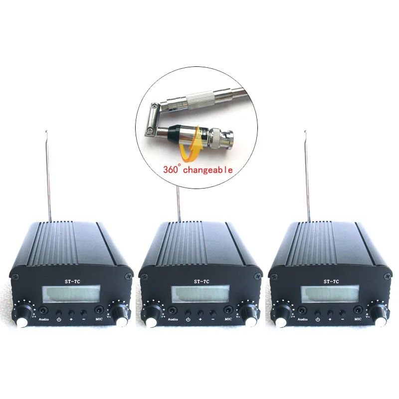 

3PCS/set 1W/7W FM Stereo broadcast transmitter mobile car FM radio station audio built-in PLL frequency + Small antenna