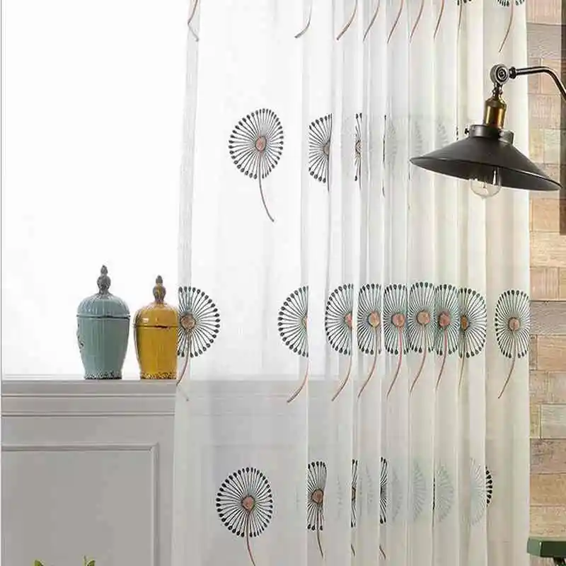 

High quality pasttoral dandelion embroidered volie High end material with soft touching